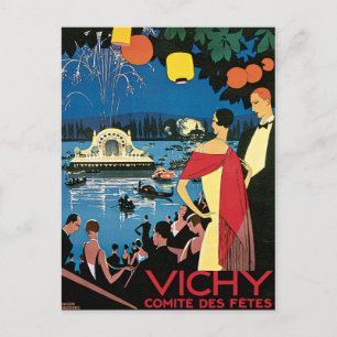 Vichy Frankrike Comite Des Fetes Art 1926 Nightlig Vykort