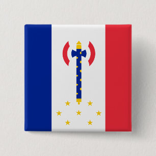 Vichy frankrikeflagga knapp