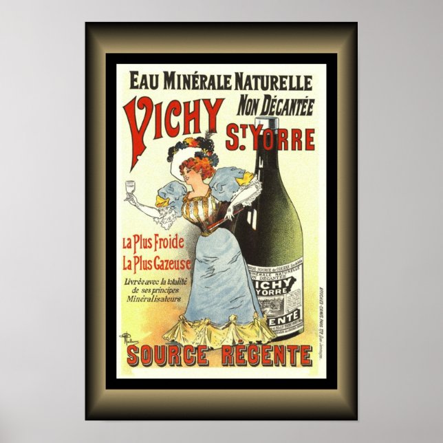 "Vichy Saint-Yorre Natural Mineral Vatten ~ * ~ Poster (Framsidan)