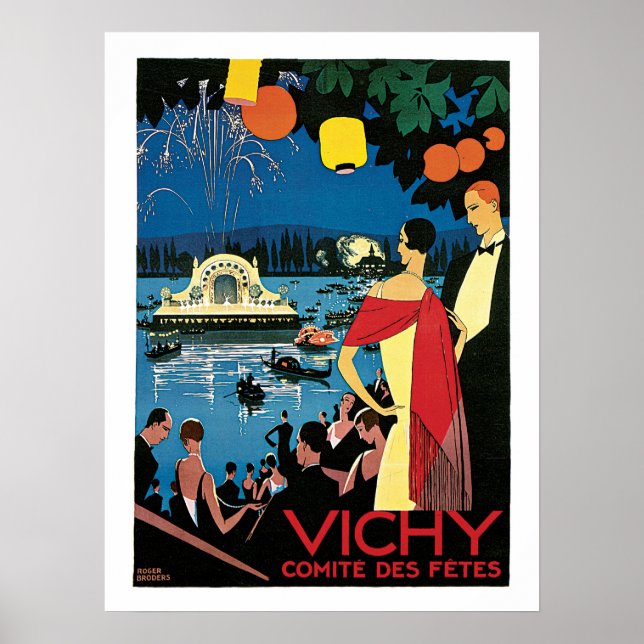 Vichy Vintage Fransk Travel Poster (Framsidan)
