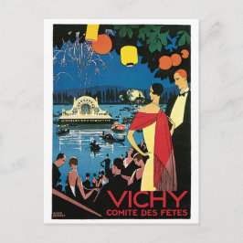 Vichy Vintage Fransk Travel Poster Vykort
