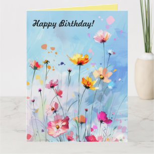 Vickade Wildblommor Hälsning Kort