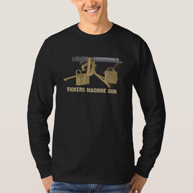 Vickers Maskin Gun Diagram T Shirt (Framsida)