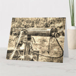 Vickers Maskin Gun Vintage Kort