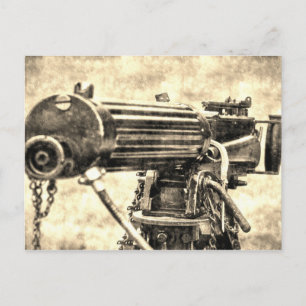 Vickers Maskin Gun Vintage Vykort