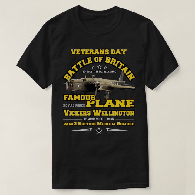Vickers Wellington British Medium Bomber WW2 T Shirt (Design framsida)