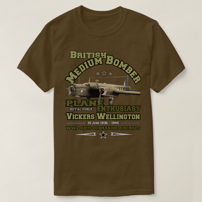 Vickers Wellinton British Medium Bomber T Shirt (Design framsida)