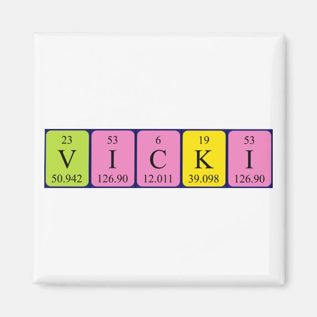 Vicki Periodisk magnet bord namn (Framsidan)