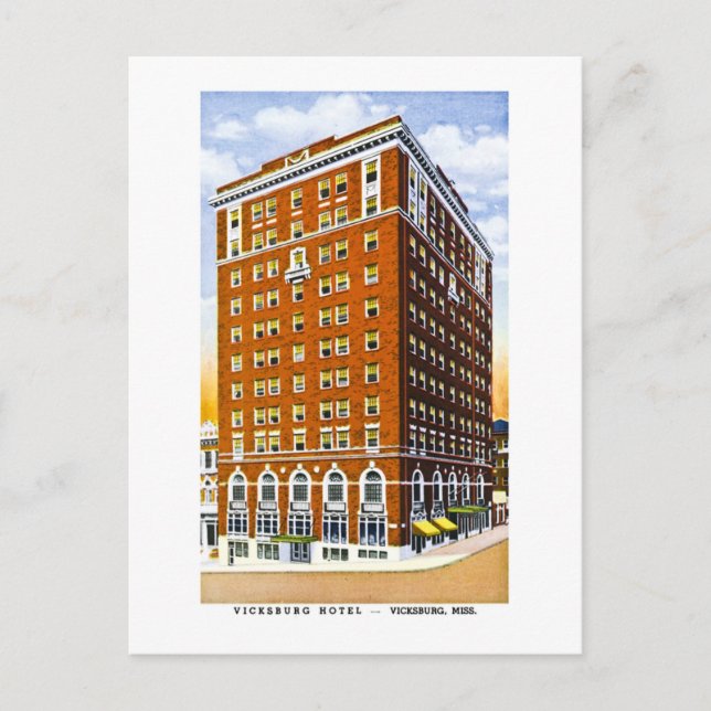 Vicksburg Hotel, Vicksburg, Mississippi Vykort (Framsida)