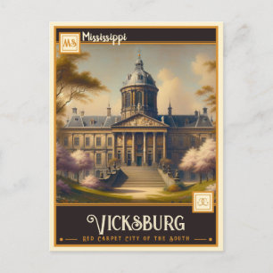 Vicksburg, Mississippi Antik Vykort