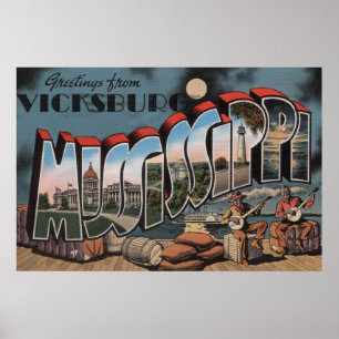 Vicksburg Mississippi - stora brevplatser Poster