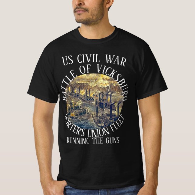 VICKSBURG US CIVIL KRIG PORTERS UNION FLEET T SHIRT (Framsida)