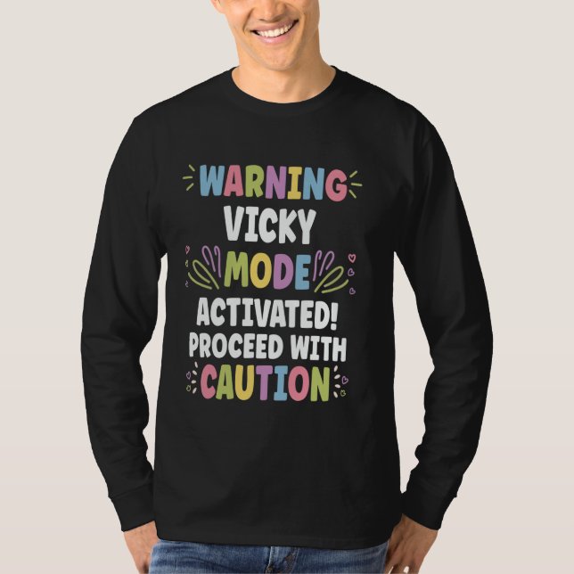 VICKY Personalized Name Funny Cute Custom VICKY Na T Shirt (Framsida)