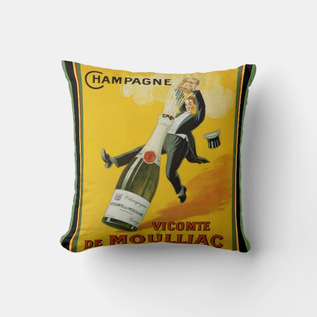 Vicomte de Moulliac Champagne Pillow Kudde (Framsida)