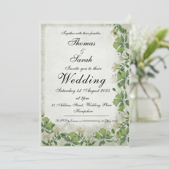 Vicorian Meadow Wedding bjudande Inbjudningar (Stående Fram)