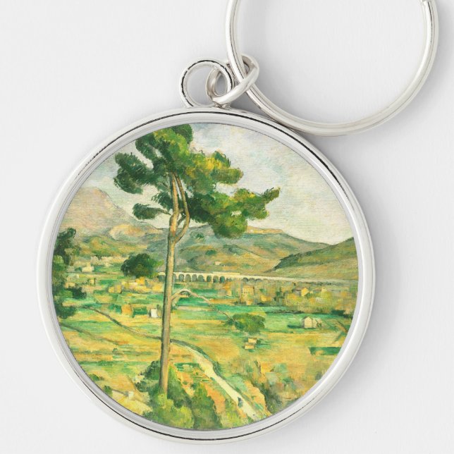 Victoire och Viaduct Paul Cezanne Rund Silverfärgad Nyckelring (Framsidan)