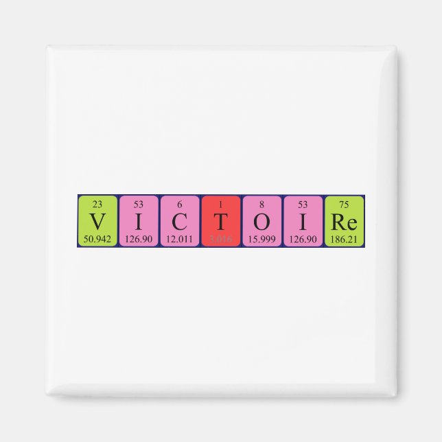 Victoire Perioire bord namn magnet (Framsidan)