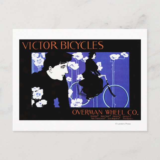 Victor Bicycles Overman Wheel Promo Poster Vykort (Framsida)
