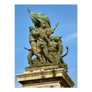 Victor Emmanuel II Monument Statue i Rom, Italien Fototryck