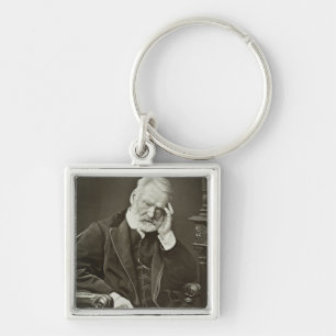 Victor Hugo (1802-85), från 'Galerie Contemporain Fyrkantig Silverfärgad Nyckelring