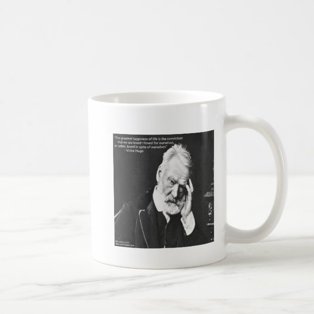 Victor Hugo & Happiness Quote presenterar Tees m.m Kaffemugg (Höger)