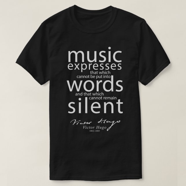 Victor Hugo Music Fransk Writer Bokar T Shirt (Design framsida)