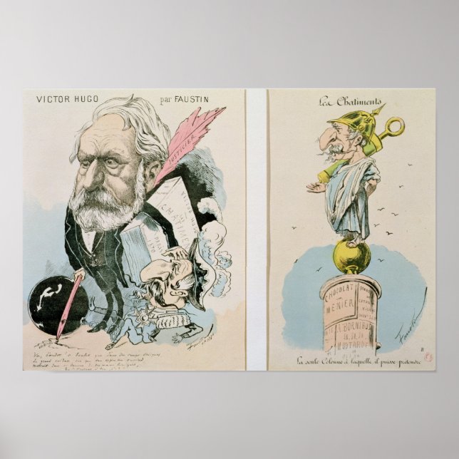 Victor Hugo och Napoleon III Poster (Framsidan)