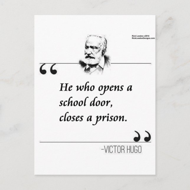 Victor Hugo Öppna Skoldör Citat Vykort (Framsida)