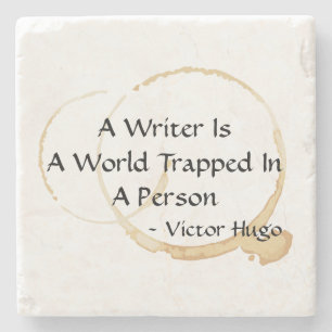 Victor Hugo Quote World, svälld i en personskriva Stenunderlägg