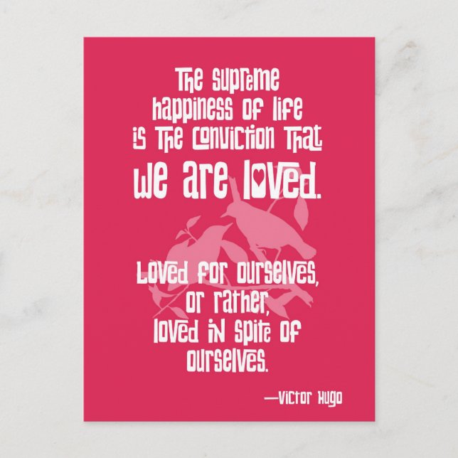 Victor Hugos högsta lycka i livet Vykort (Framsida)