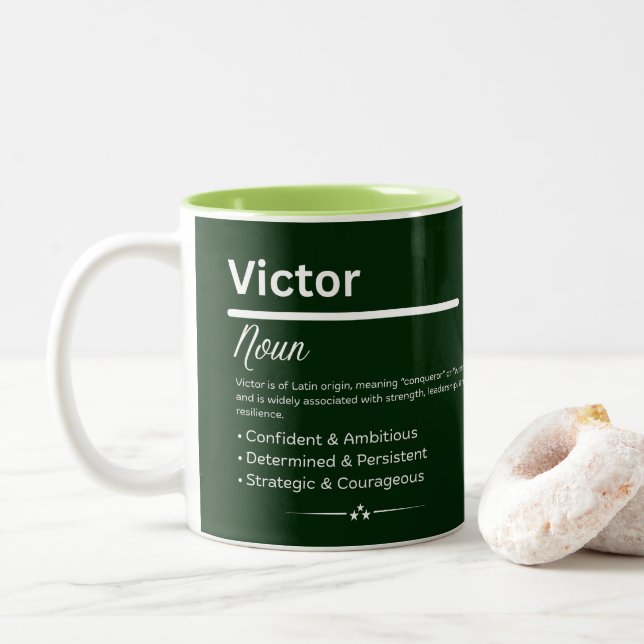 Victor Personligt Namn Två-Tonad Mugg (Med munk)