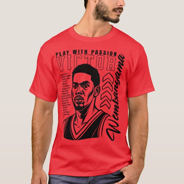 Victor Wembanyama Porträtt T Shirt (Framsida)