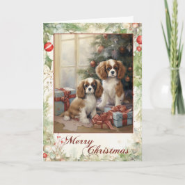 Victoransk Cavalier King Charles jul Helgkort
