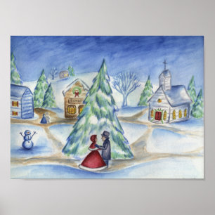 Victoransk julpar poster