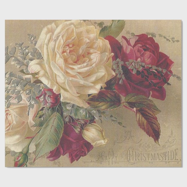 Victoranska julrosor  presentpapper (Platt)