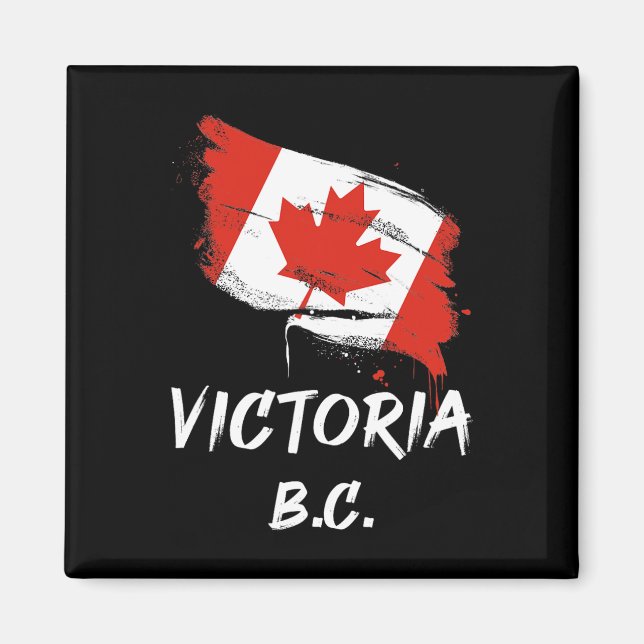 Victoria Bc Kanada Flaggstänkt Tripp Semester  Magnet (Framsidan)