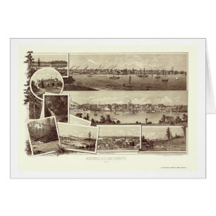 Victoria BC, Kanada panorama- karta - 1884 Hälsningskort