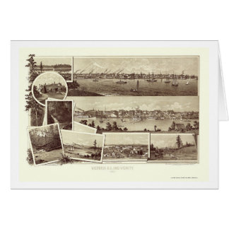 Victoria BC, Kanada panorama- karta - 1884 Hälsningskort