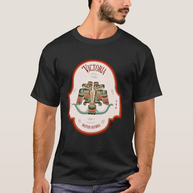 Victoria BC Thunderbird Art Pacific Northwest Nati T Shirt (Framsida)