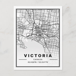 Victoria British Columbia Canada Travel City Karta Vykort
