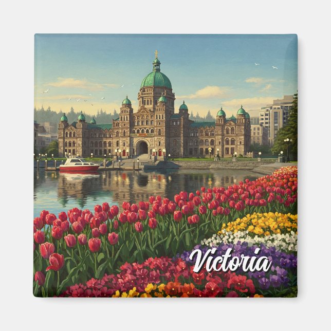 Victoria British Columbia Canada Travel Magnet (Framsidan)