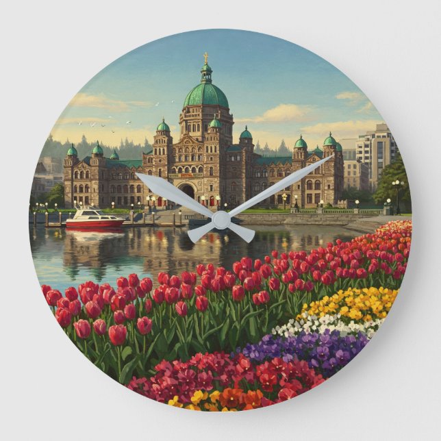 Victoria British Columbia Canada Travel Stor Klocka (Framsida)