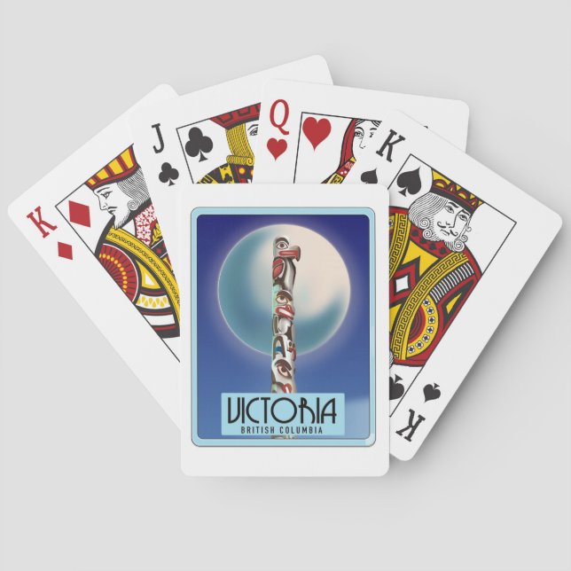 Victoria British Columbia Totem Pole. Casinokort (Baksidan)