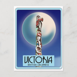 Victoria British Columbia Totempål. Vykort