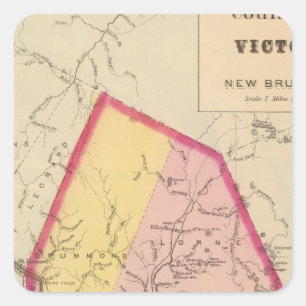 Victoria Co, NB Fyrkantigt Klistermärke
