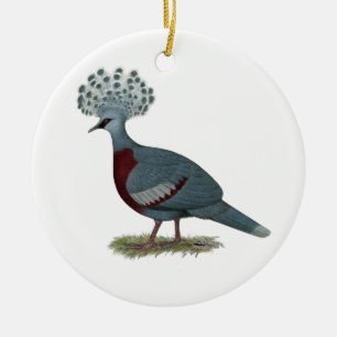 Victoria Crowned Pigeon Julgransprydnad Keramik