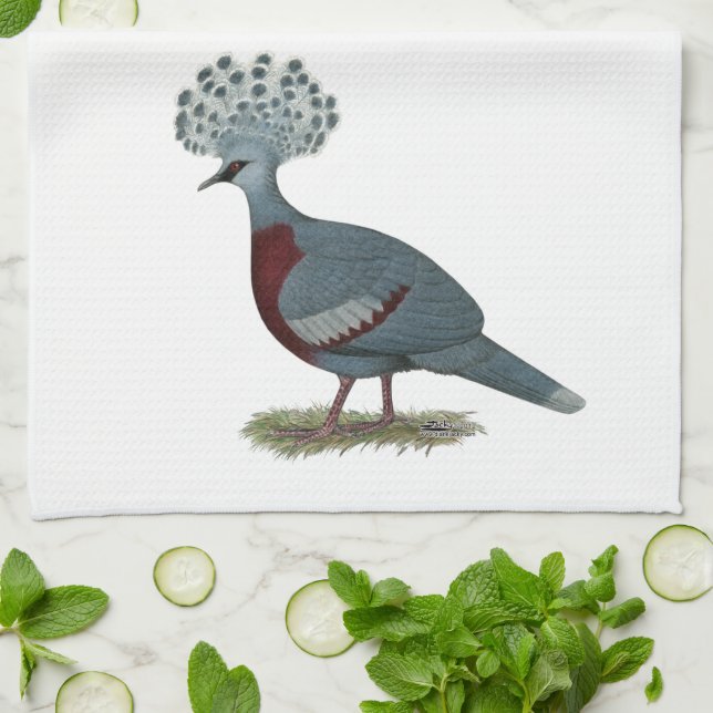 Victoria Crowned Pigeon Kökshandduk (Vikta)