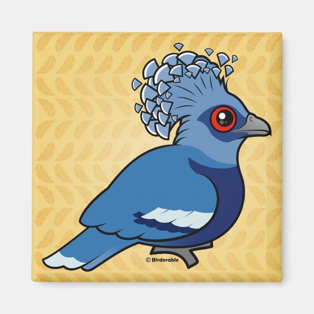 Victoria Crowned Pigeon Magnet (Framsidan)