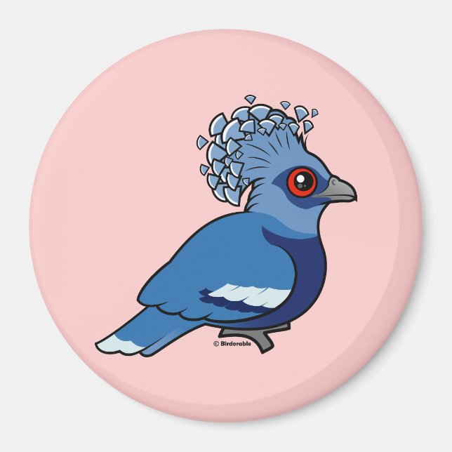Victoria Crowned Pigeon Magnet (Framsidan)