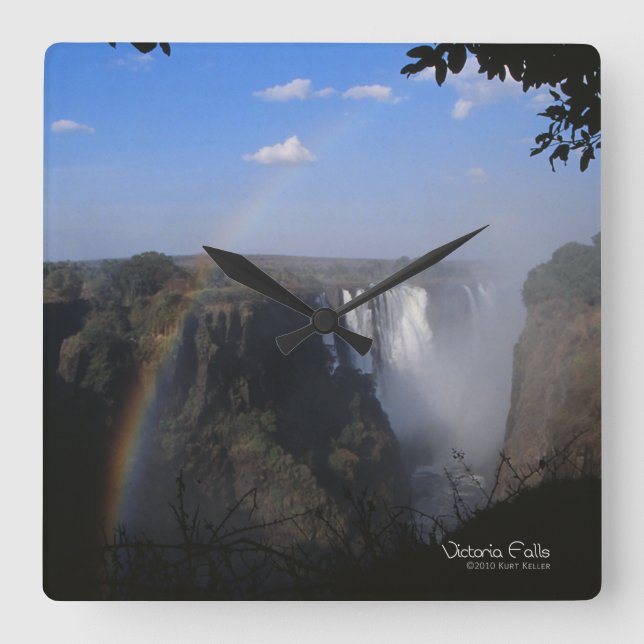 Victoria Fall 1 Fyrkantig Klocka (Framsida)